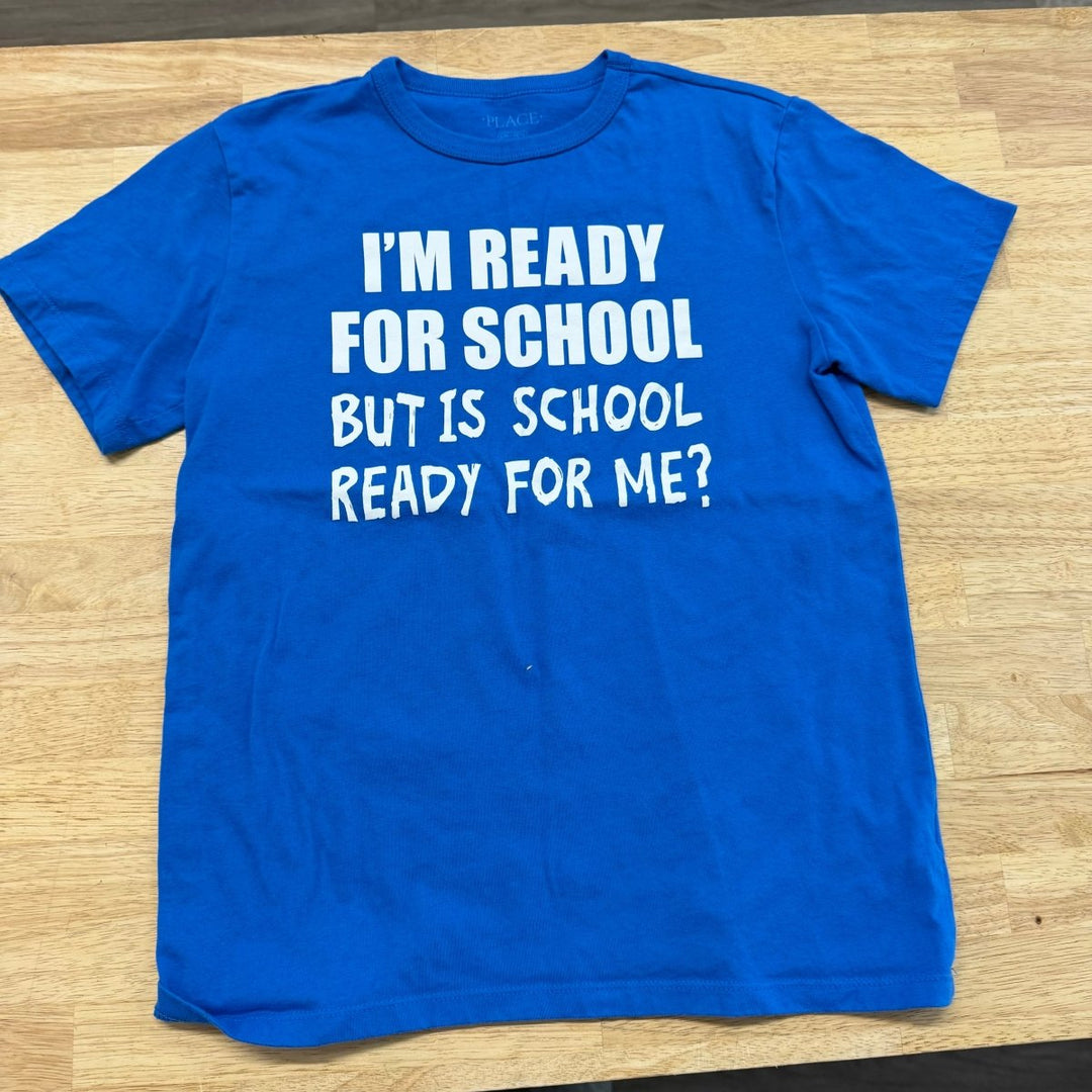 The Children's Place Graphic T-Shirt – 10/12 | Blue I'm Ready For School - Nest and Sprout-Consignment