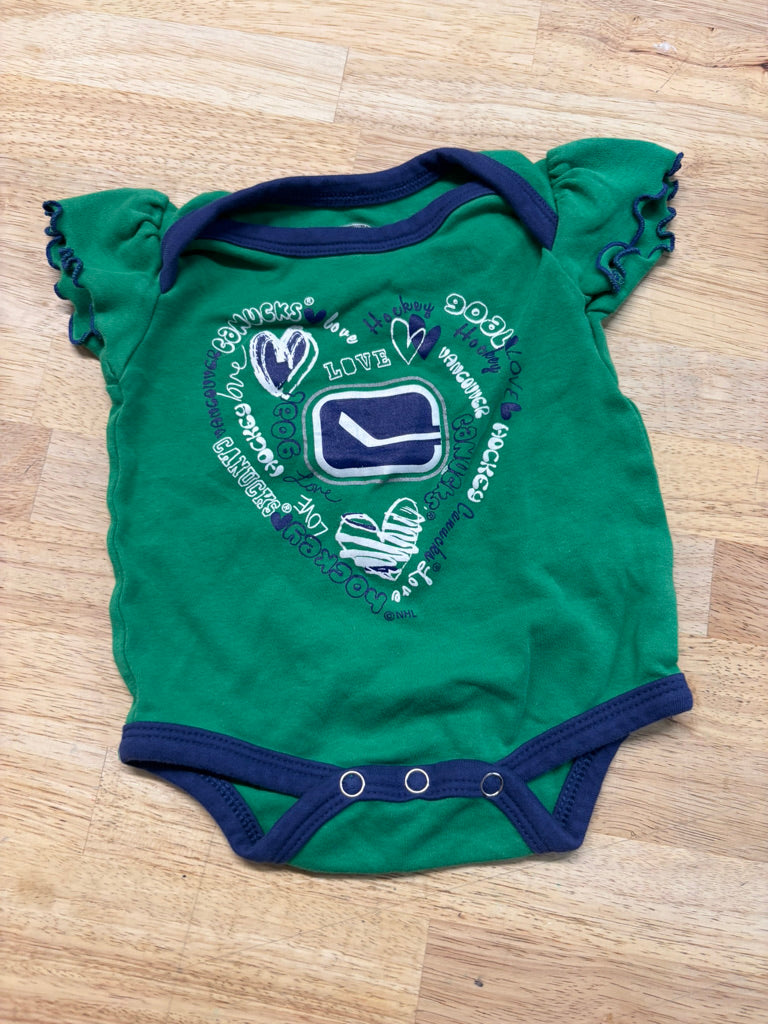 NHL Canucks Bodysuit – 0–3M Green
