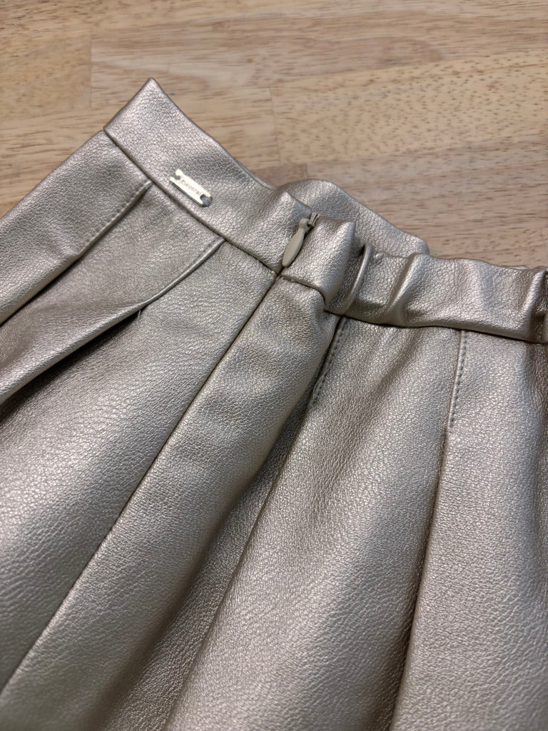 Mayoral Skirt – 12M Gold Pleated Faux Leather