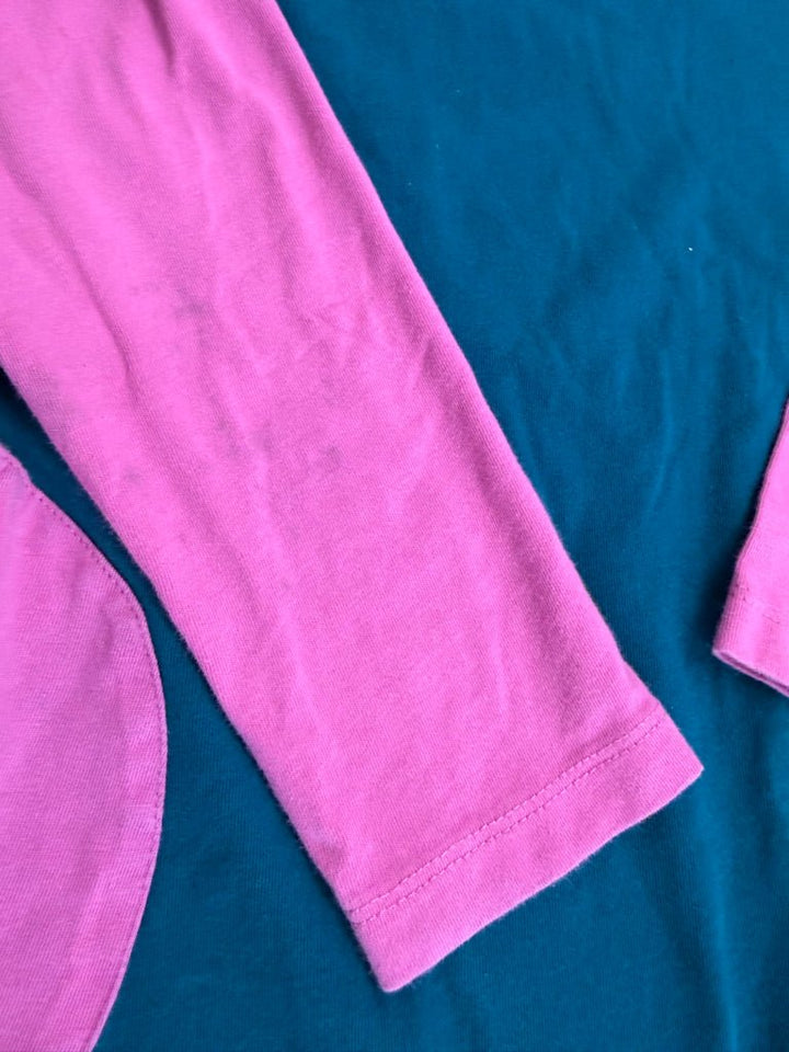 Hanna Andersson Colourblock Dress – 8 | Turquoise & Pink Long Sleeve - Nest and Sprout-Consignment