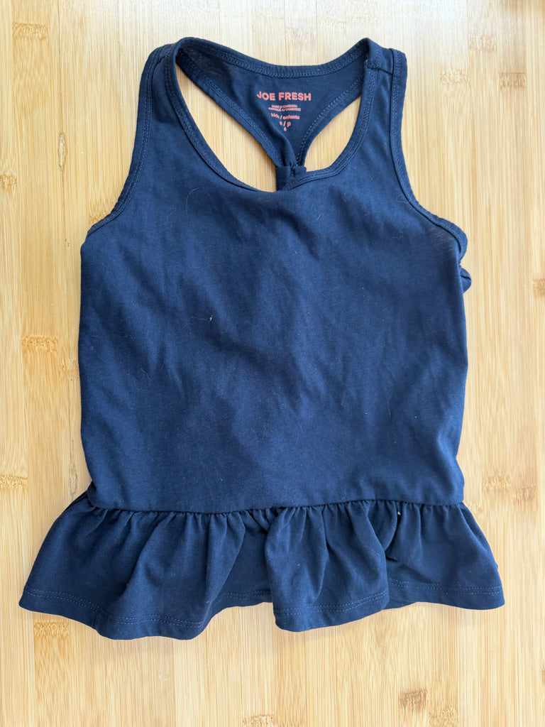 Joe Fresh Peplum Racerback Tank – 6 | Navy