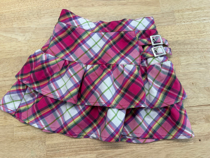 Children's Place Plaid Skort – 6 | Pink and Yellow | Buckle Detail