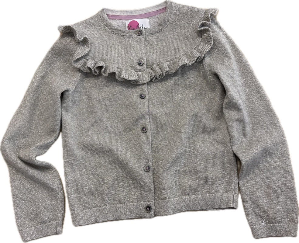 Mini Boden 7-8Y Sparkle Golden Cardigan