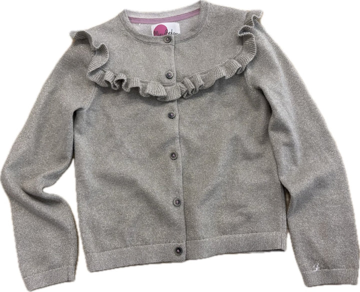 Mini Boden 7-8Y Sparkle Golden Cardigan