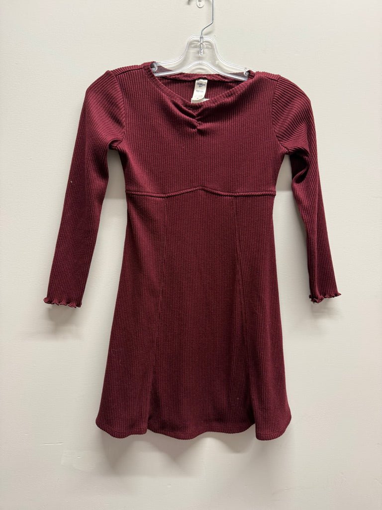 OshKosh Ribbed Maroon Long Sleeve Dress – 10 - Nest and Sprout-Consignment