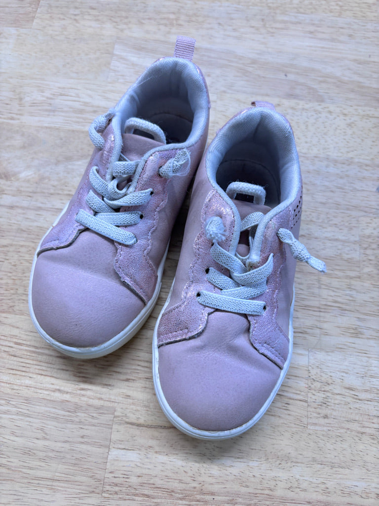 OshKosh Size 7M Light Pink Elastic Lace Shoes