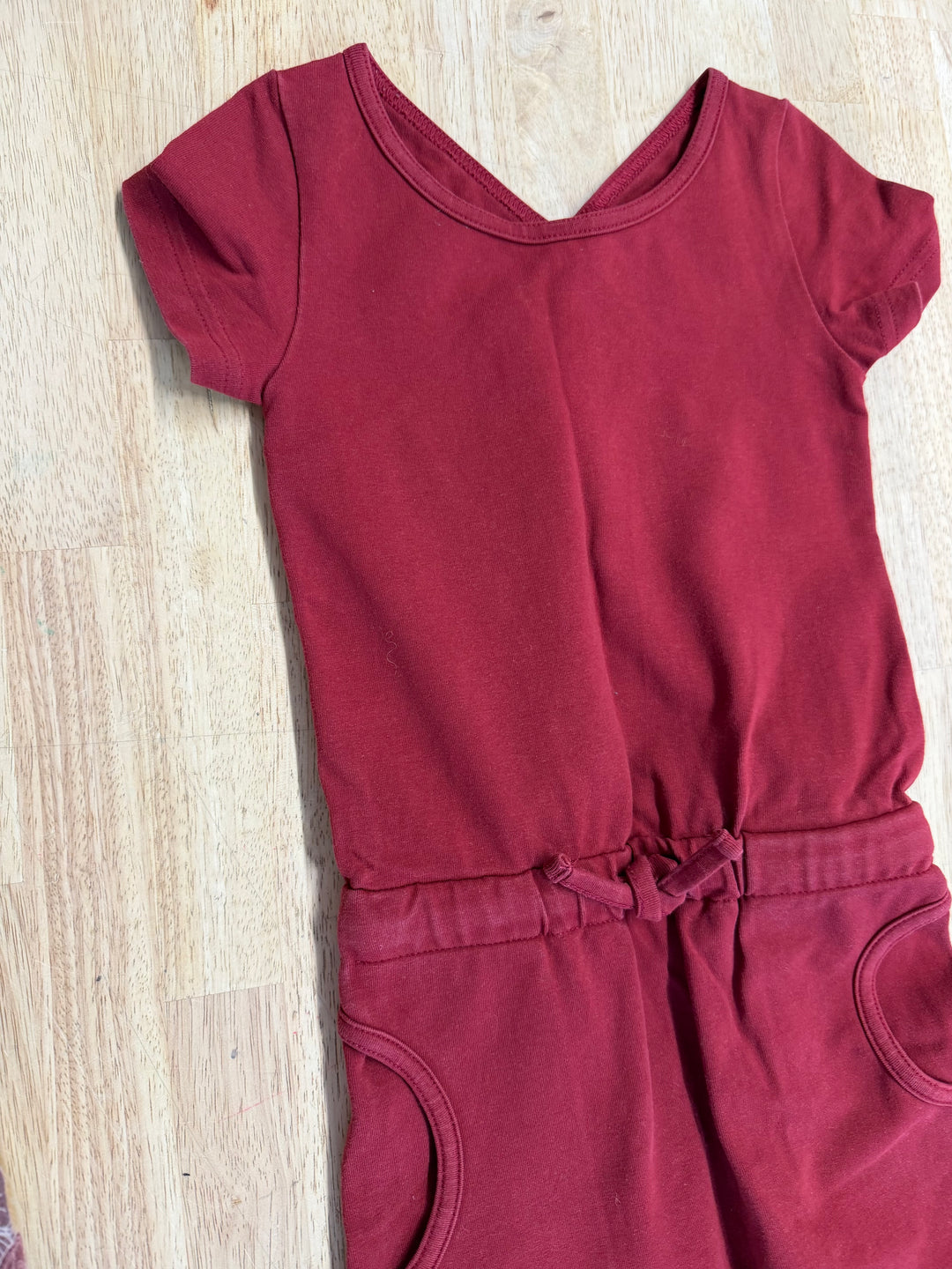 Peekaboo Beans Red Romper Long Leg | Size 3