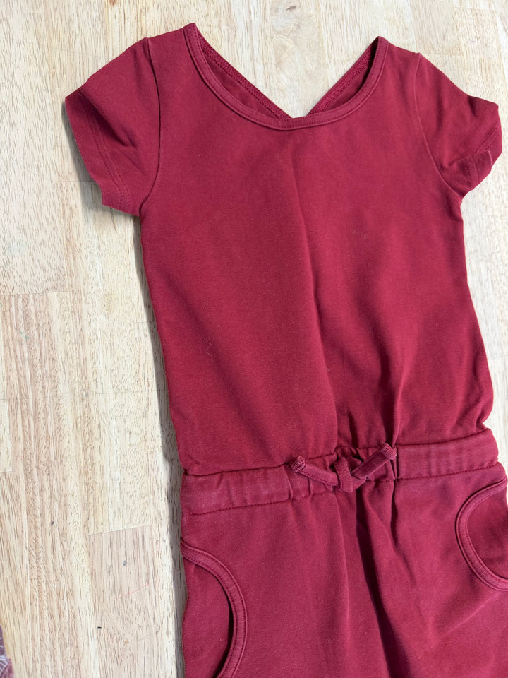 Peekaboo Beans Red Romper Long Leg | Size 3