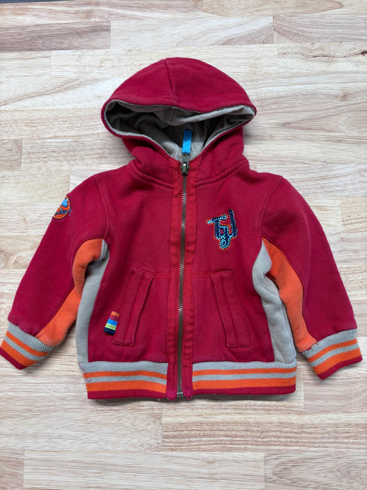 Gagou Tagou Red Zipper Sweater (9 Months)