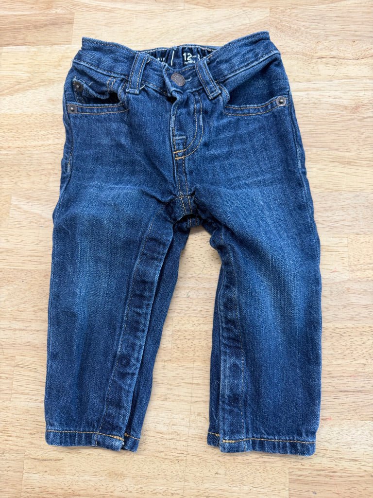 Gap Jeans – 12–18M | Medium Dark Blue Snap Crotch - Nest and Sprout - Consignment