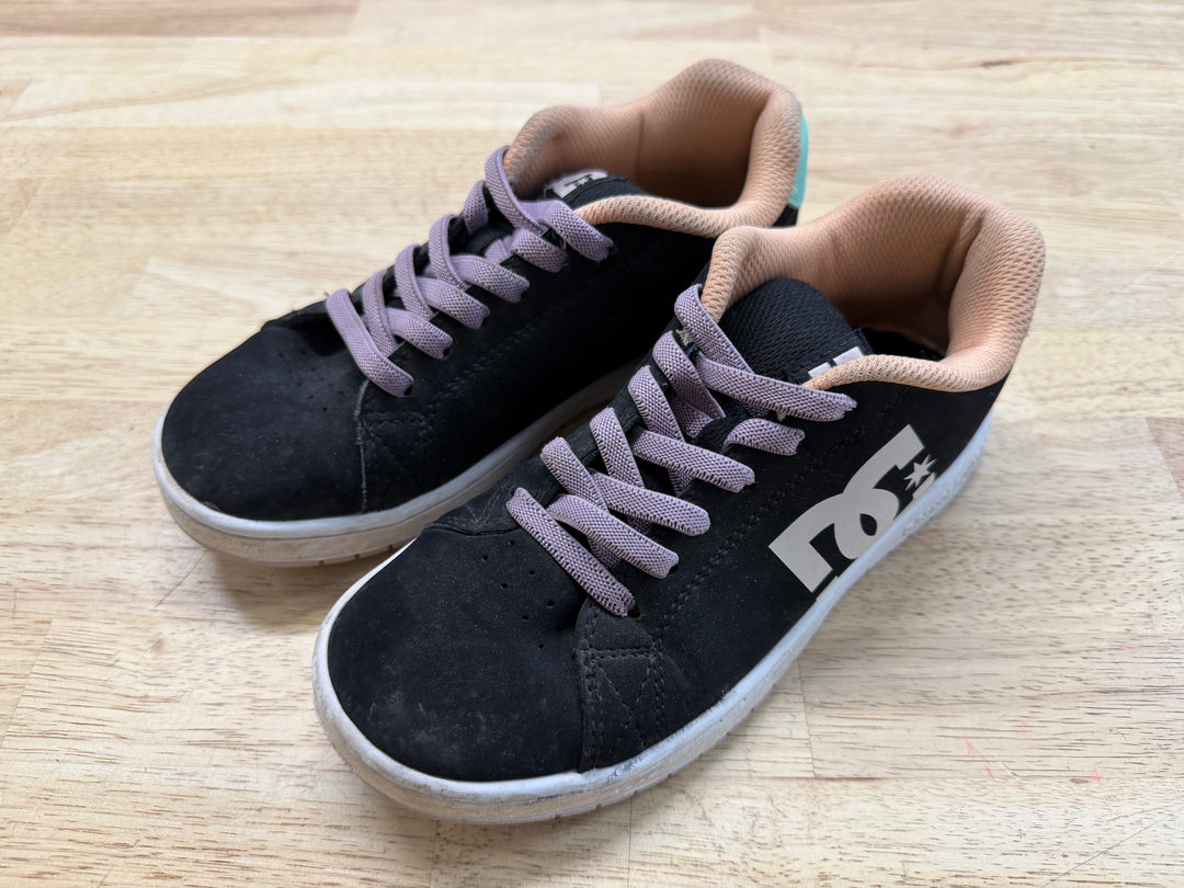 DC USA Sneakers – Youth 3 | Black Peach Turquoise Purple Elastic Lace