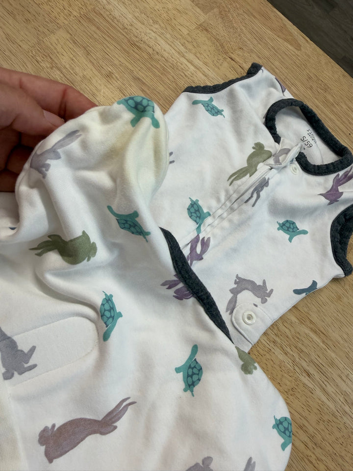 Nest Designs Swaddle Stop Sleep Sack – 0–3M | Hare & Turtle Print | Play