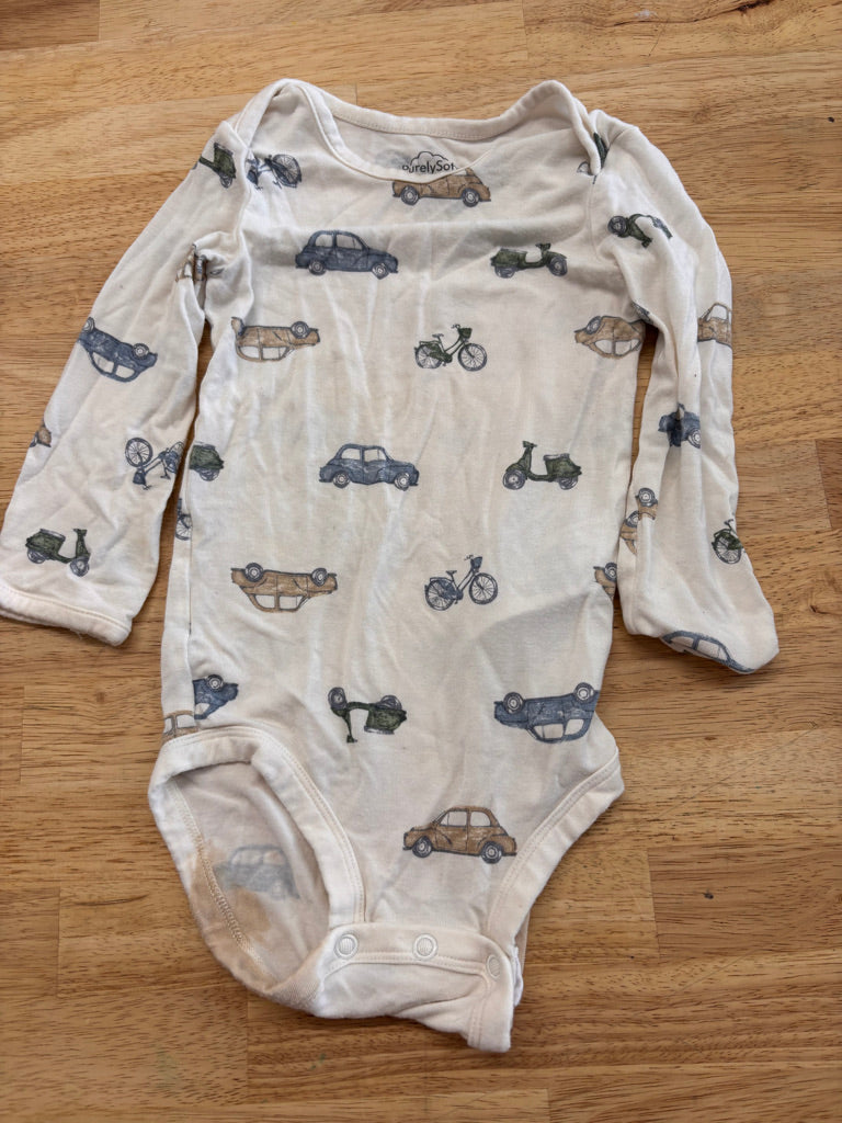 Purely Soft Car Print Bodysuit – Size 18M (Play Condition)