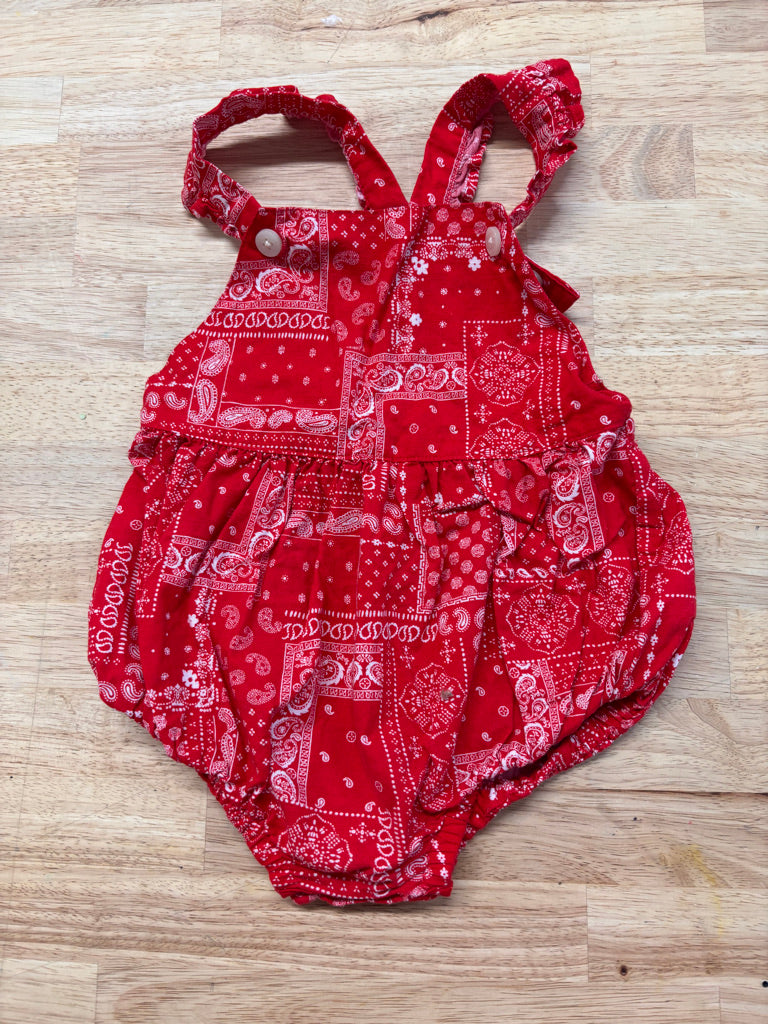 Baby B'gosh 18M Red Handkerchief Bubble Romper
