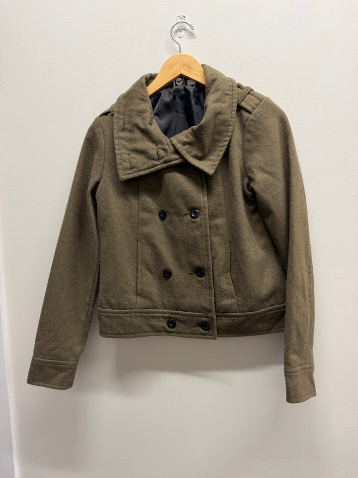 Roxy Wool Blend Jacket – S | Army Green Adult 60% Polyester 40% Wool - Nest and Sprout-Consignment