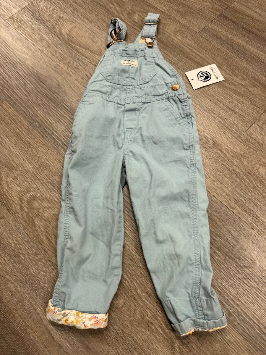 OshKosh Lightweight Overalls – 3T | Light | Floral Highlights | Long Leg - Nest and Sprout-Consignment