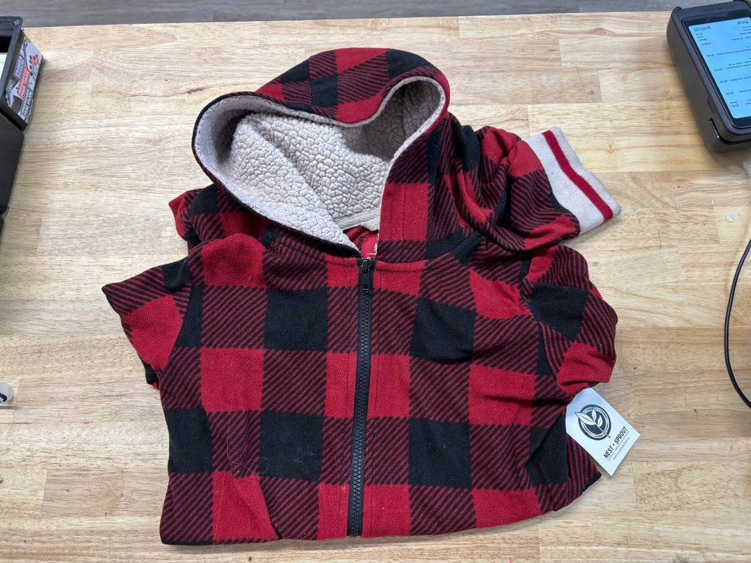 Cabin Fever Buffalo Plaid Hooded Onesie 10/12Y - Nest and Sprout - Consignment