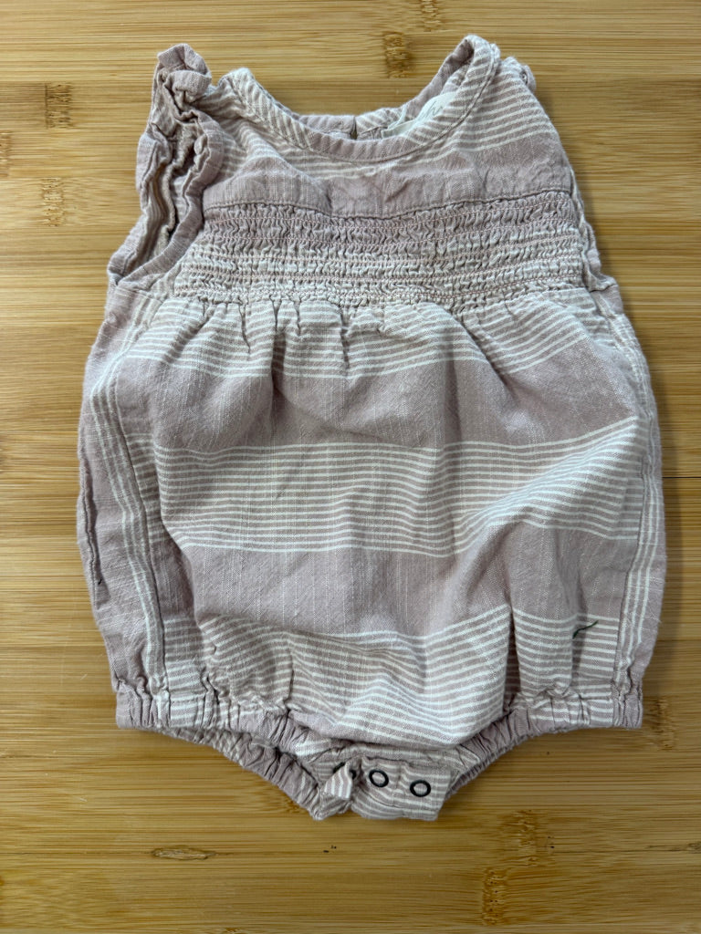 Pehr Bubble Romper – 3–6M | Dusty Rose 100% Organic Cotton