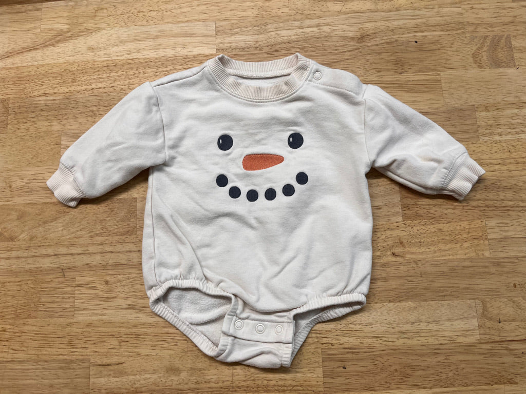 Little Planet by Carter’s Snowman Sweatshirt Bodysuit – Size 3M