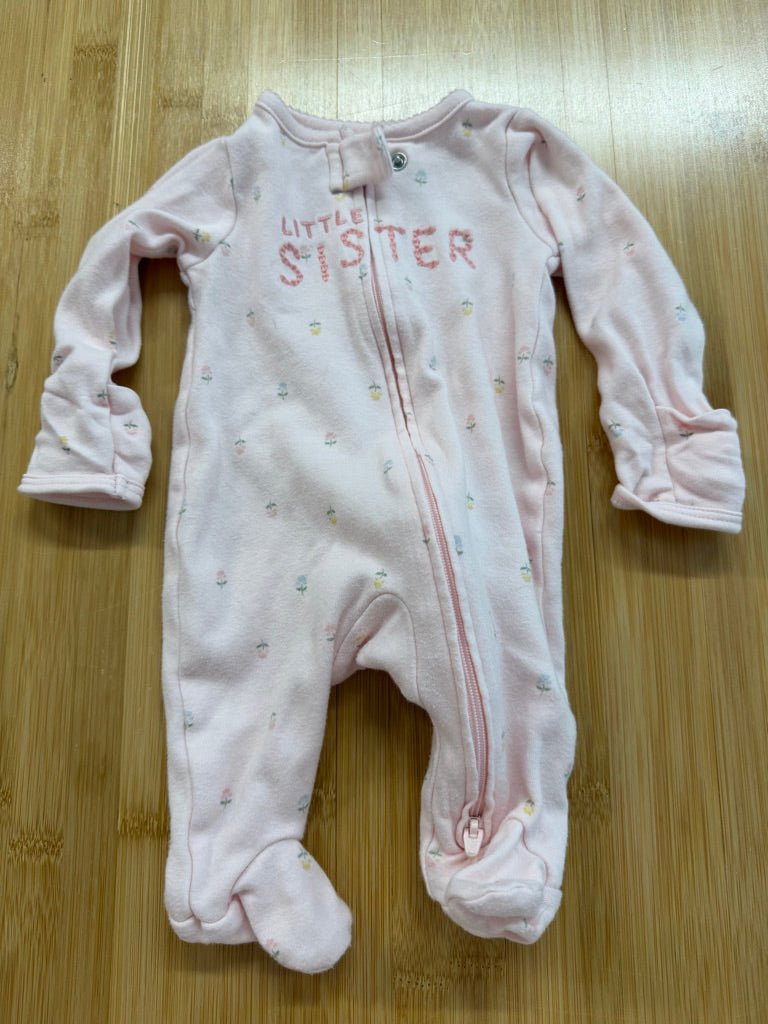 Carter's Child of Mine Little Sister Sleeper – Newborn | Light Pink Footed Two-Way Zip - Nest and Sprout-Consignment