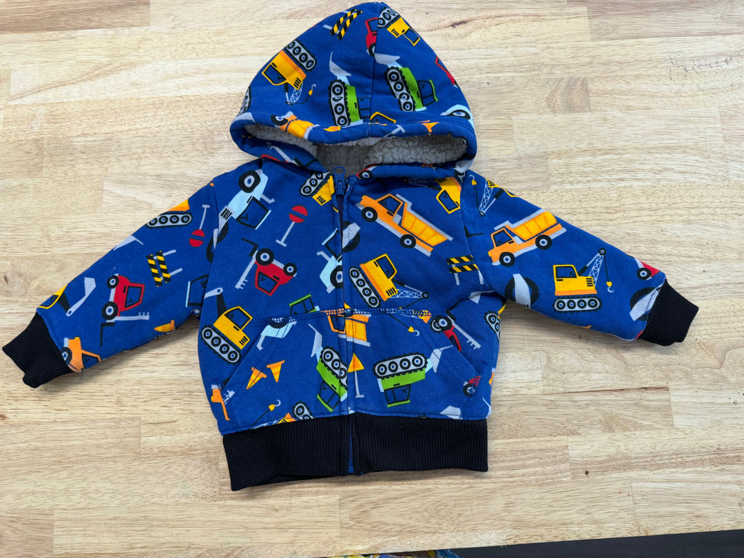 The Children’s Place Construction Vehicles Sherpa Sweater Navy | Size 12-18M
