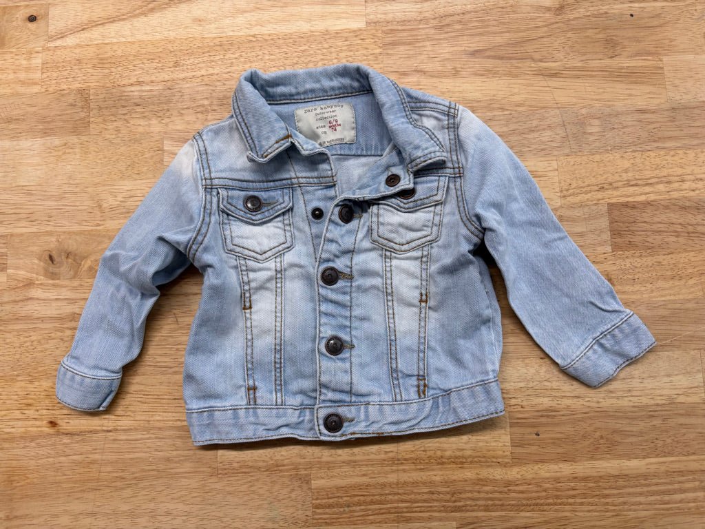Zara Baby Denim Jacket – Light Wash (6 - 9M) - Nest and Sprout - Consignment