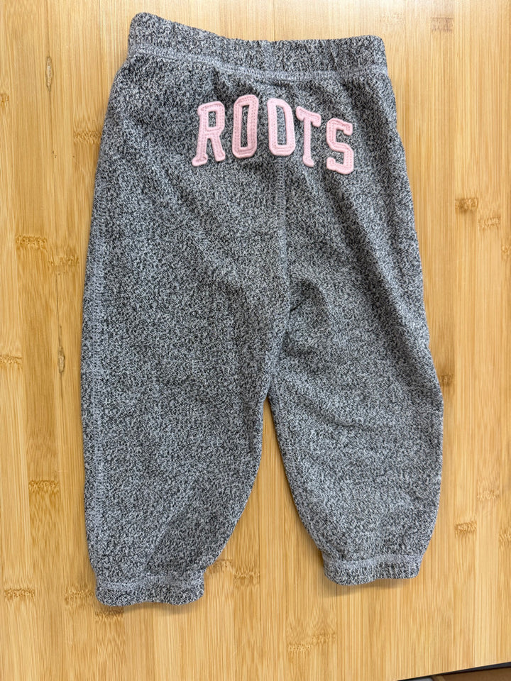 Roots Heathered Joggers – 18–24M | Light Pink Roots Logo
