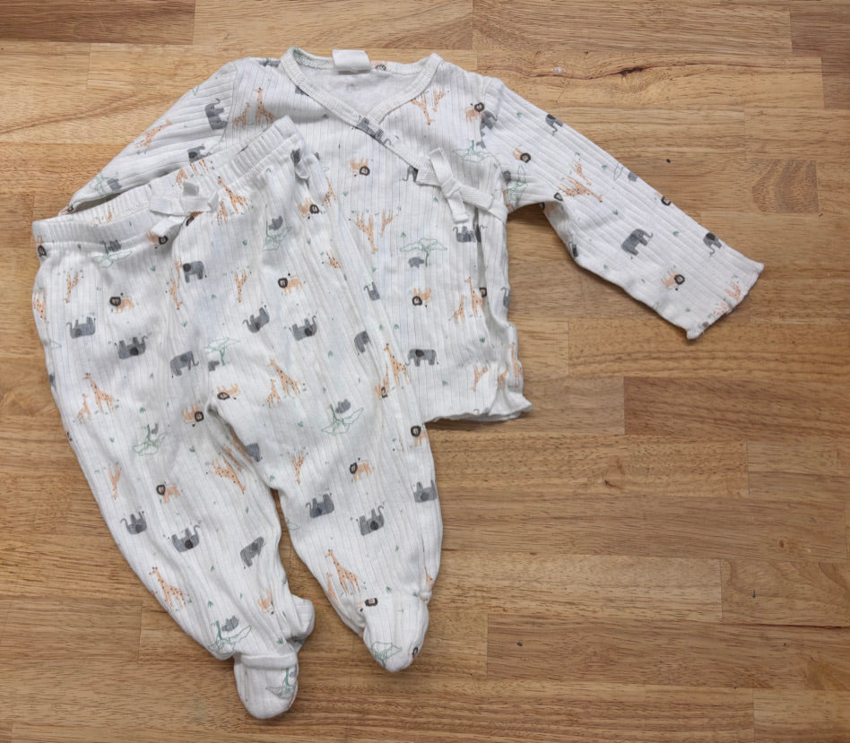 Blueberry Organics Ribbed Set – Size 6–9M