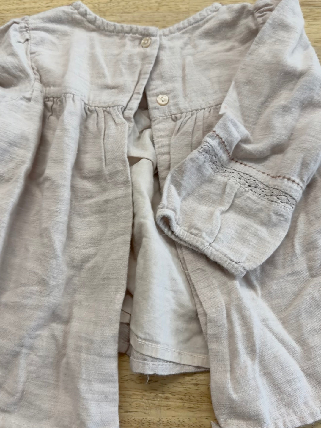 Zara Open Back Top – | Light Pink | Appliqué Neckline