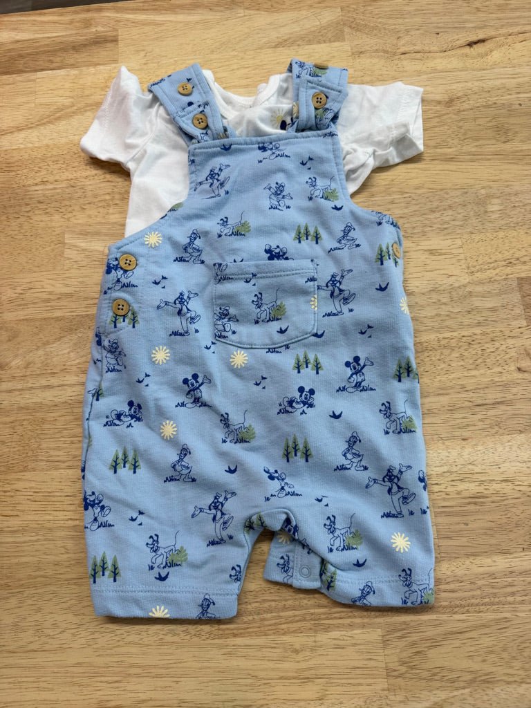 Disney Baby Mickey Mouse & Friends Overall & Bodysuit – 3–6M - Nest and Sprout-Consignment
