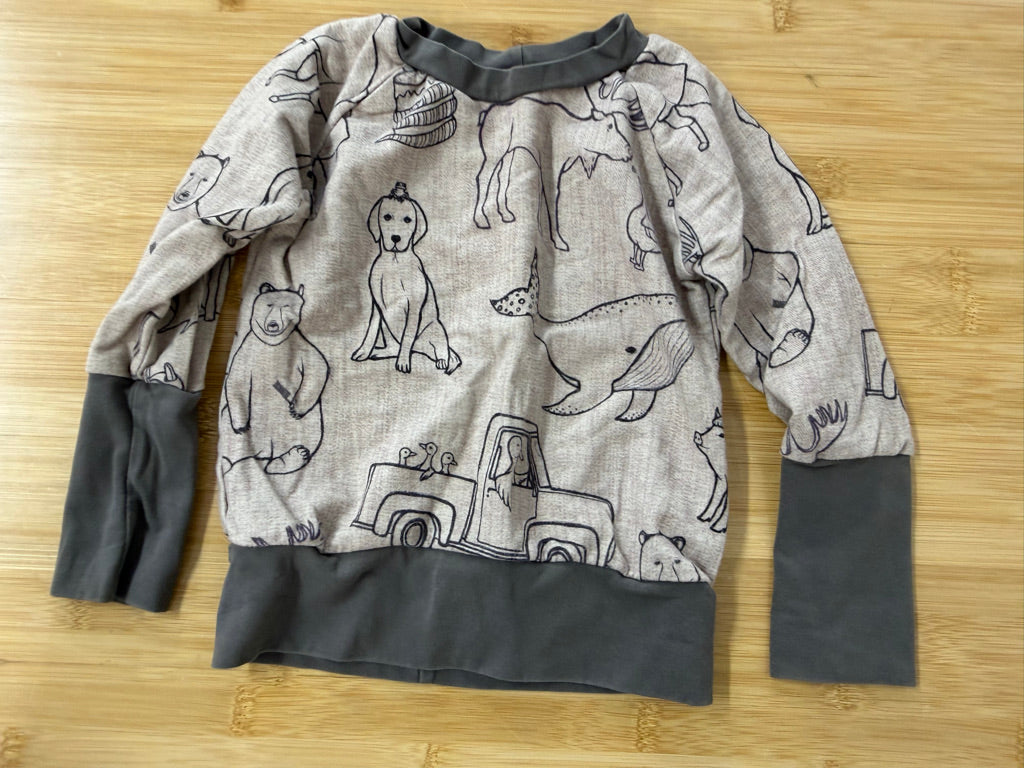 Grow By Zoe Grow With Me Shirt – 1-3 Years | Light Brown Animal Print | Long Sleeve