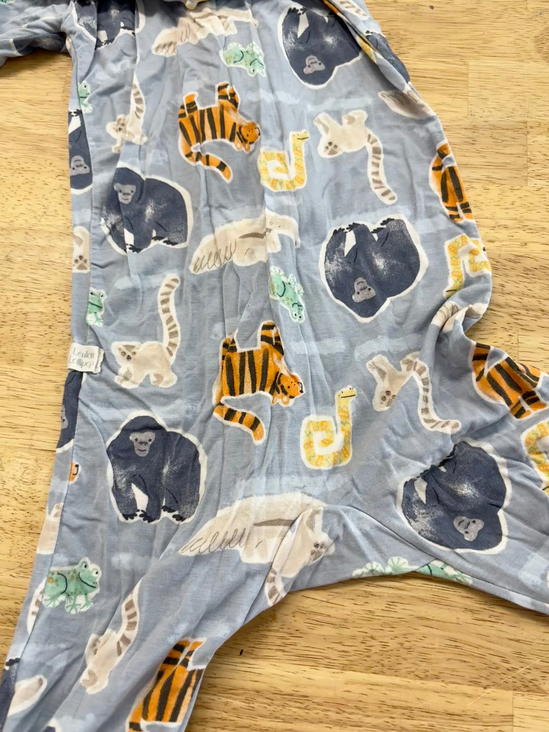 Loulou Lollipop Animal Print Sleeper Blue | Size 12–18M