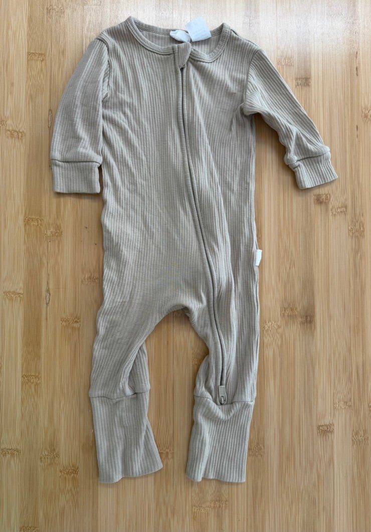 Jamie Kay Ribbed Footless Sleeper – 3–6M | Light Beige | Play - Nest and Sprout-Consignment