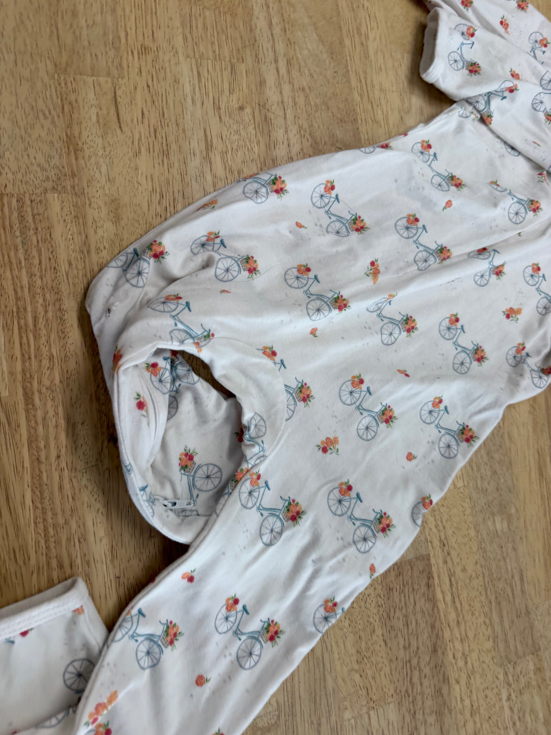 Bambi and Birdie Bamboo Footless PJ Set – 2T | Bicycle on White
