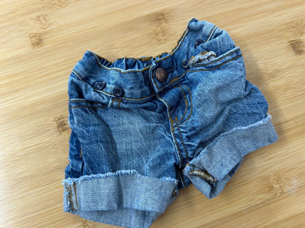 OshKosh Raw Edge Denim Shorts – 0–3M | Light-Medium Wash
