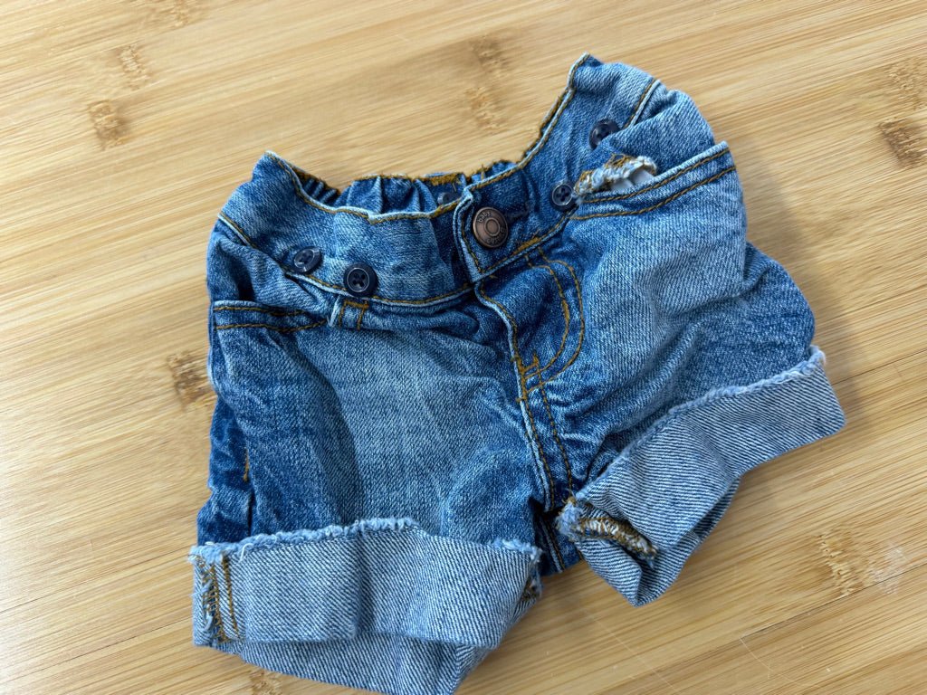 OshKosh Raw Edge Denim Shorts – 0–3M | Light-Medium Wash - Nest and Sprout-Consignment
