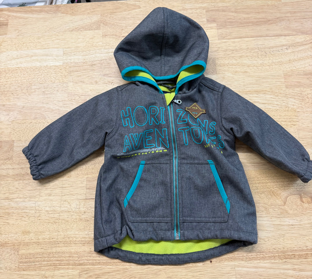 Souris Mini Soft Shell Jacket – 9 Months | Lime Green | Fleece Lined | Hooded