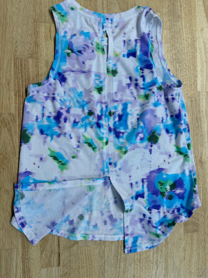 Athletic Works Dri-More Tank Top – L (10/12) | Purple & Blue Allover Print