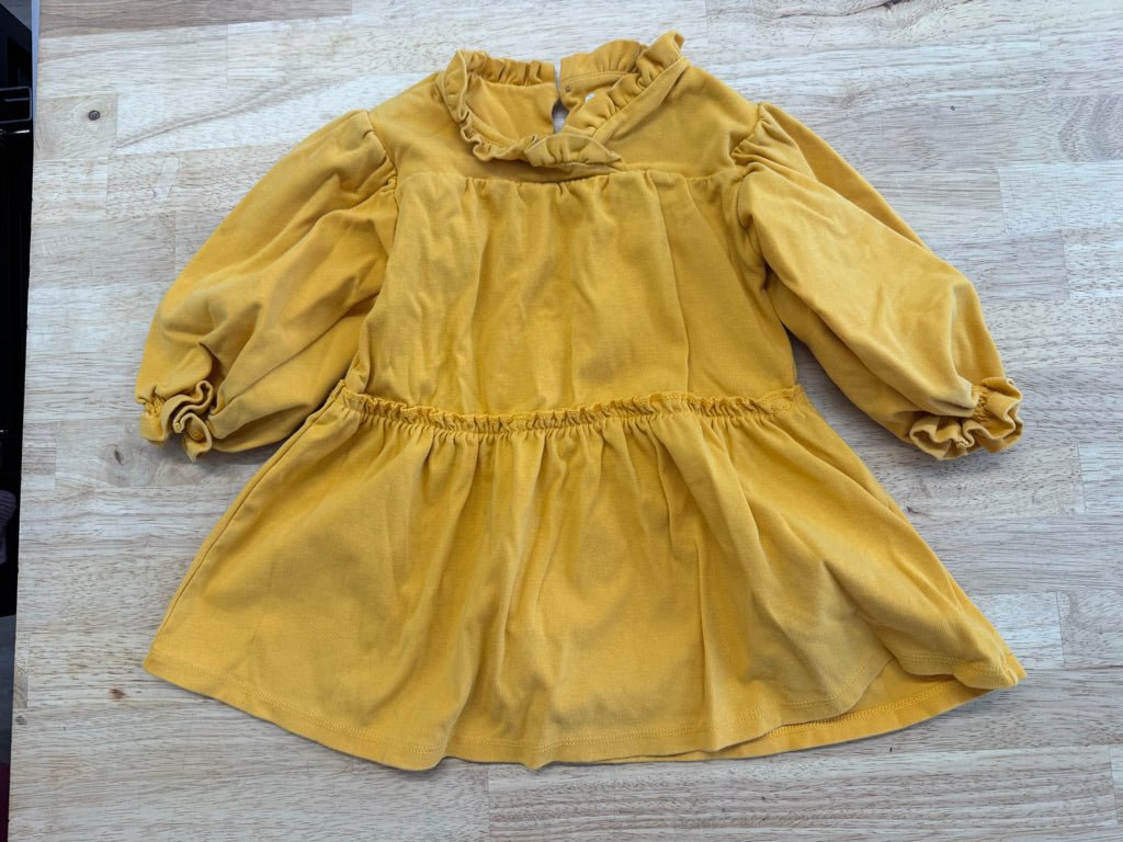Vignette Long Sleeve Dress – 12–18M | Yellow Gold - Nest and Sprout - Consignment