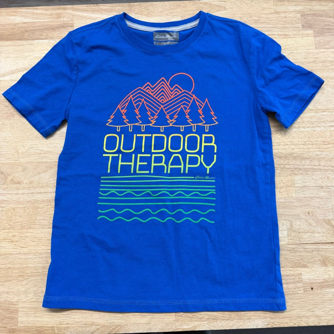 Eddie Bauer Shirt – L (10/12) | Blue Outdoor Therapy Graphic - Nest and Sprout-Consignment