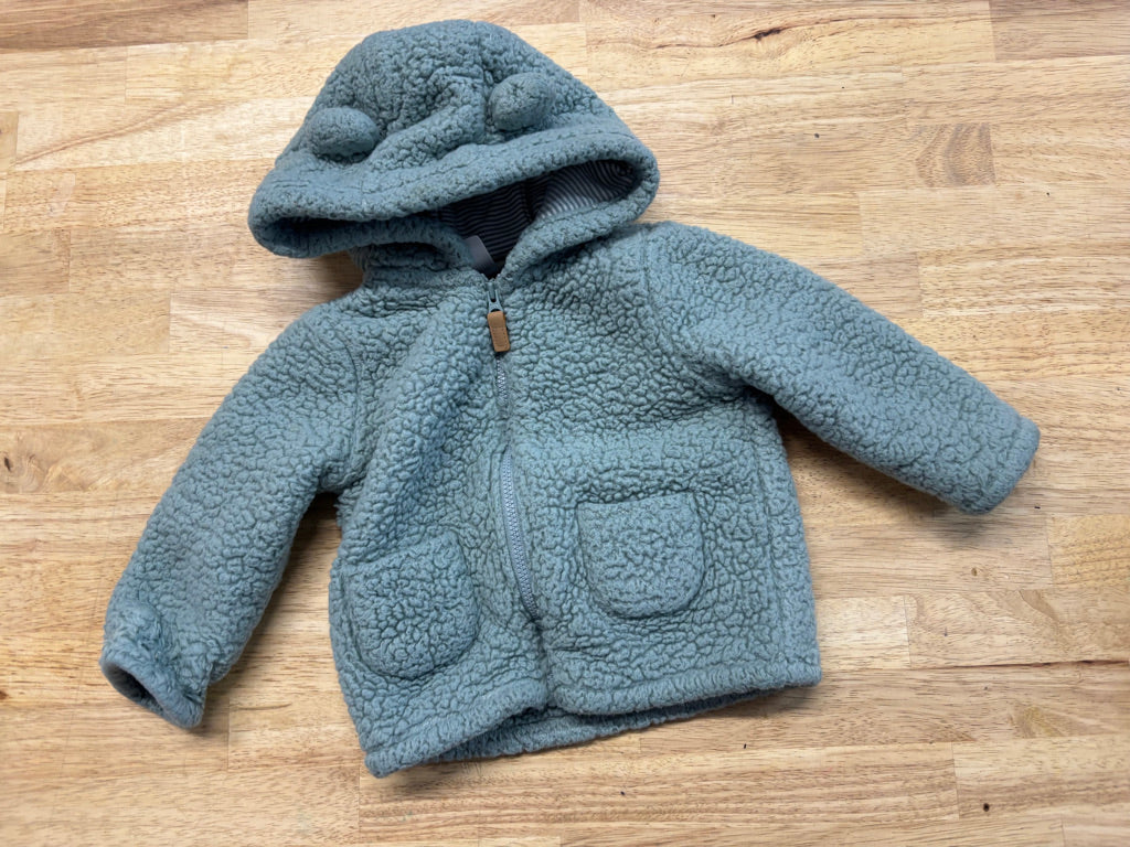 Carter’s Fleece Zip-Up Hoodie – Turquoise | 12M