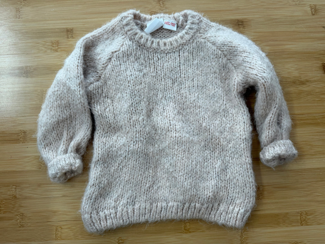 Zara Oversize Knit Dress – 9-12 Months | Light Pink | Chunky Knit