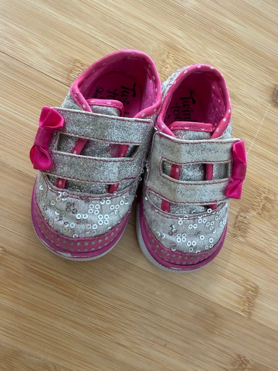 Skechers Twinkle Toes Velcro Early Walker Sneakers – 3 | Pink Sequins - Nest and Sprout-Consignment
