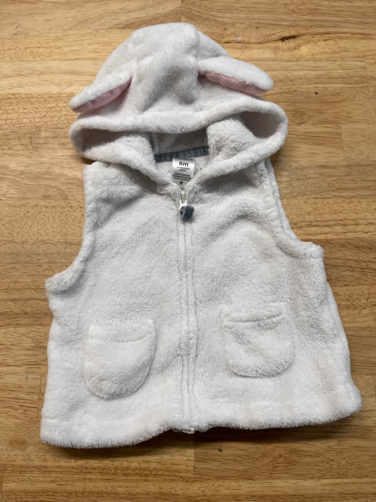 Carters Vest – Size 5M (White Fleece with Bunny Ears)