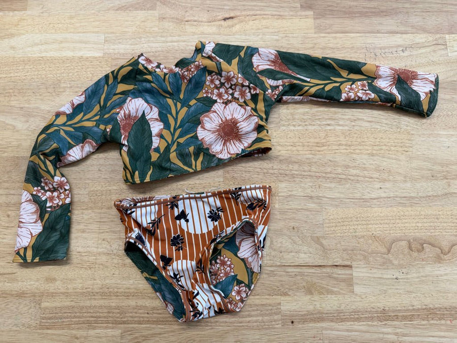 Jungle Floral Reversible Two - Piece Swimsuit | Size 2–3Y - Nest and Sprout - Consignment