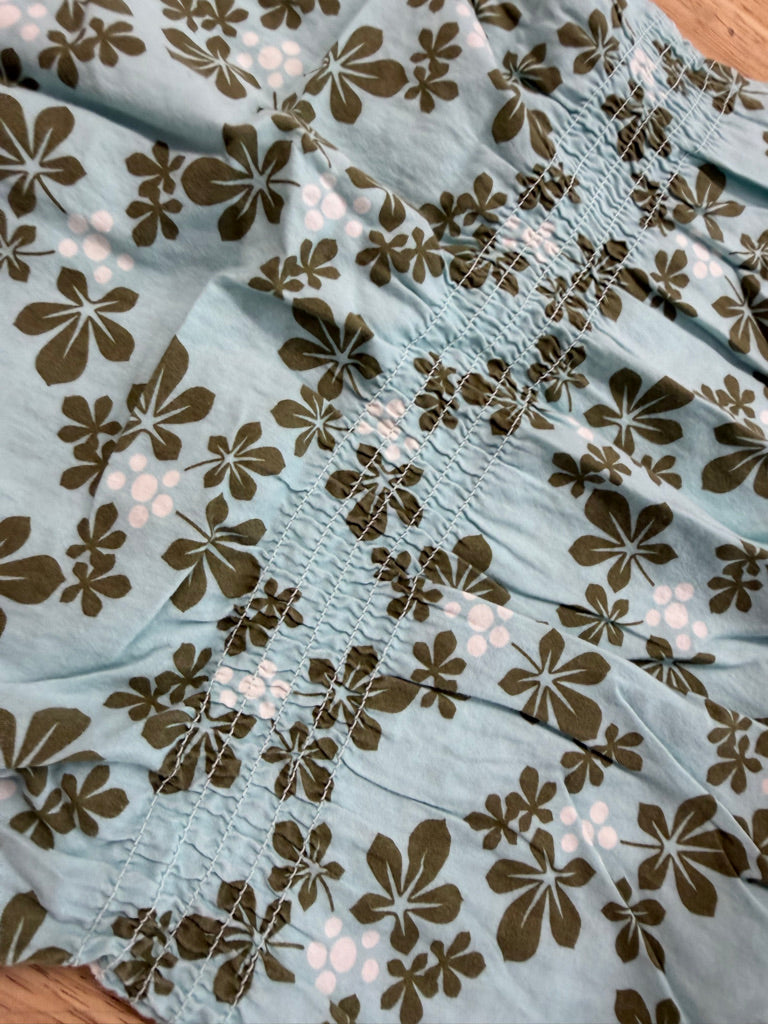 Tea Collection Dress – 5 | Wash Blue with Green Fauna Print | Play Condition