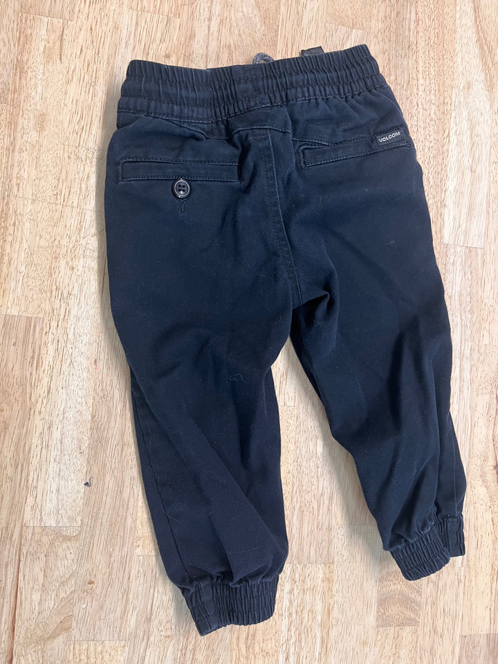 Volcom Frickin' Slim Jogger Pants – 2T | Black Drawstring