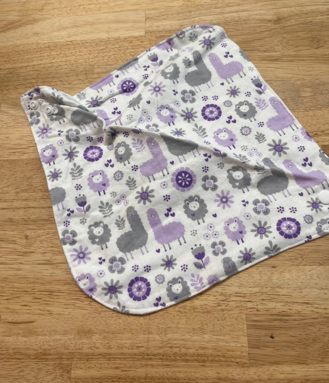 Trend Lab Cotton Snap Bib – Llamas/Gingham