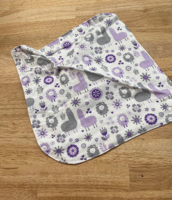 Trend Lab Cotton Snap Bib – Llamas/Gingham