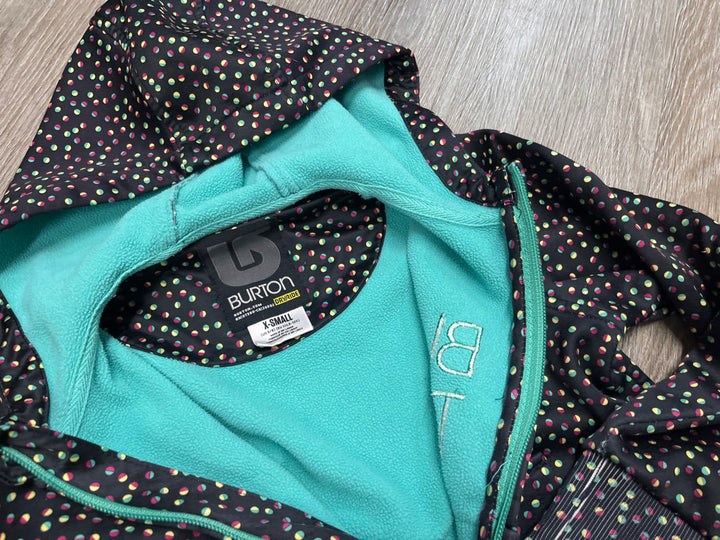 Burton Dryride Jacket – Size XS 5/6Y (Teal/Black Dot Print)
